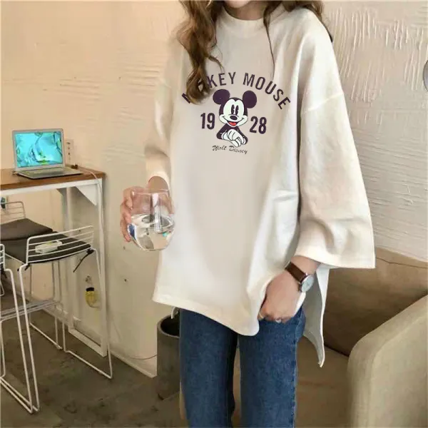 봄 여름 이너 탑 반팔 티 여장 패션 라운드 루즈 서양기여