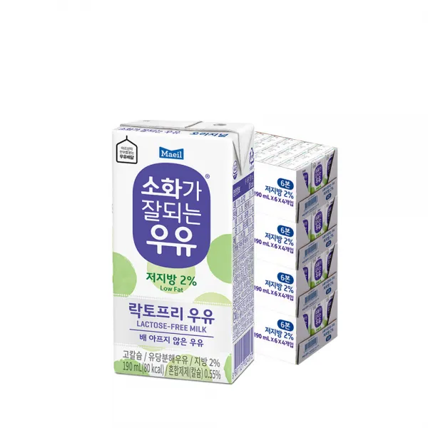 매일유업 소화가 잘되는 우유 저지방 190ml 96개입