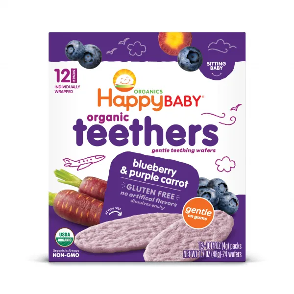 Happy Baby 티서스 와퍼 48g 블루베리 + 자색당근 Blueberry + Purple Carrot 1개