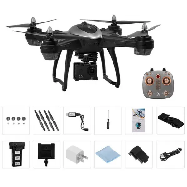 입문용 미니 드론 LH-X38G GPS 미니 드론 카메라 1080P/4K 와이파이 FPV 원격 완구 Foldable 자동 다음 고, 03 grey 4K With plug