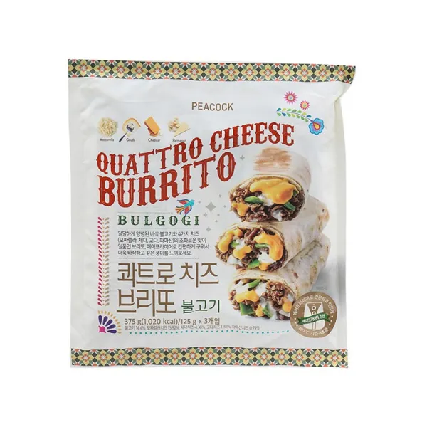 피코크 콰트로치즈 브리또 불고기 375g, 단일상품