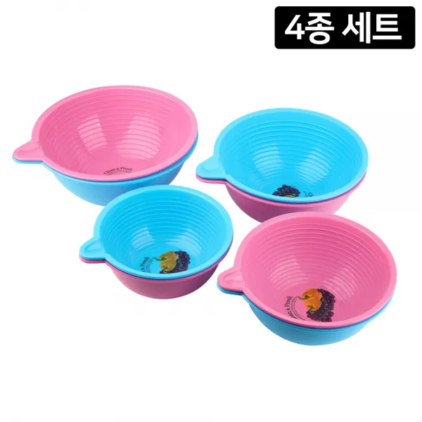 엄마의쇼핑 국내생산 플라스틱 다용도 바가지 국민 바가지 4P세트, 4P, 블루4종세트