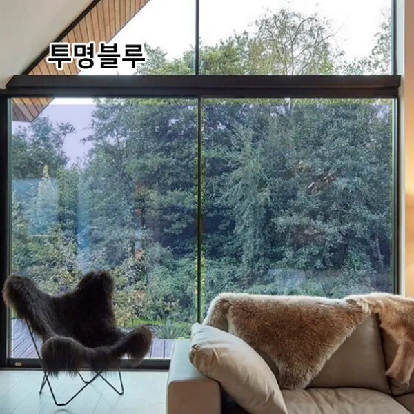 예다지인 따뜻한 겨울나기 자외선차단 열차단 인테리어 복합단열필름, 투명블루