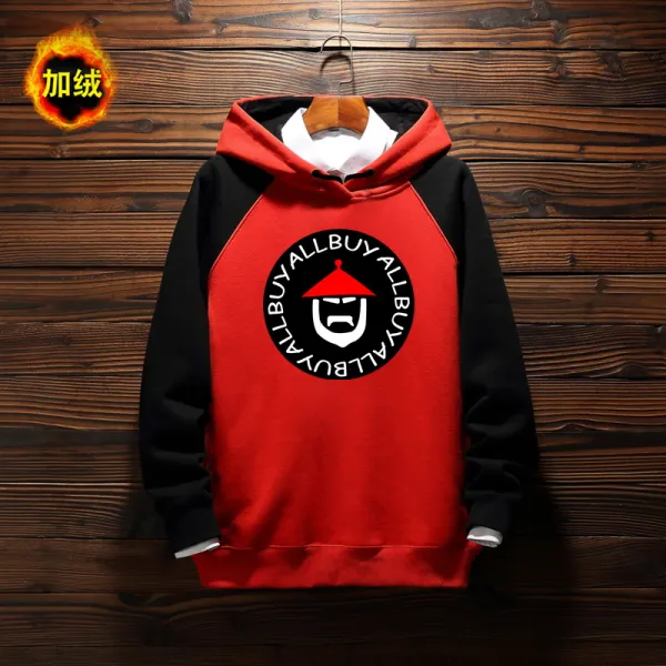 ins 조수표 떨림 주변 악행 오배 동복 남 주니어 추동 기모 모자 가위 옷