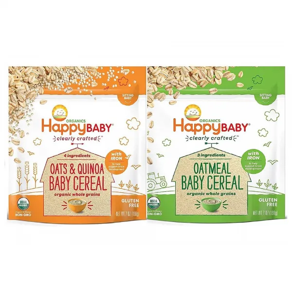 해피베이비 Happy Baby Clearly Crafted Cereal 오가닉 통곡 오트밀 퀴노아 씨리얼 7 oz (198g) 2팩