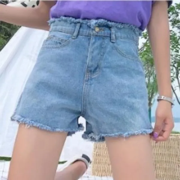 좋은친구들 각서미를 만들어 3만원대 선물 주는 데미지 포인트 A라인 데님 핫팬츠 E-391412