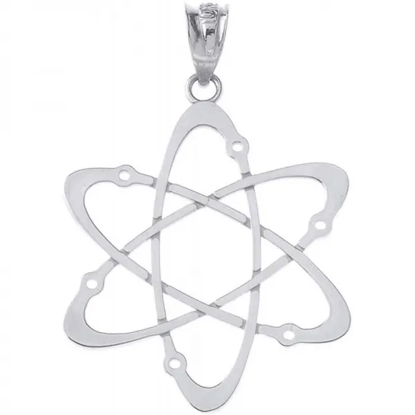 CaliRoseJewelry Sterling Silver Carbon Atom Science 가역적 매력 펜던트-대형