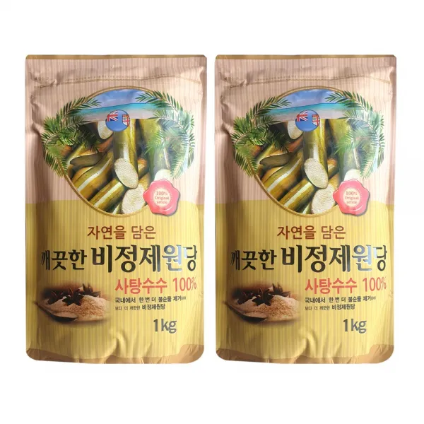 [2개 묶음할인]다머거 깨끗한 비정제원당 1kg x 2개 OHFE-23957 원당 사탕수수 과일청 매실청