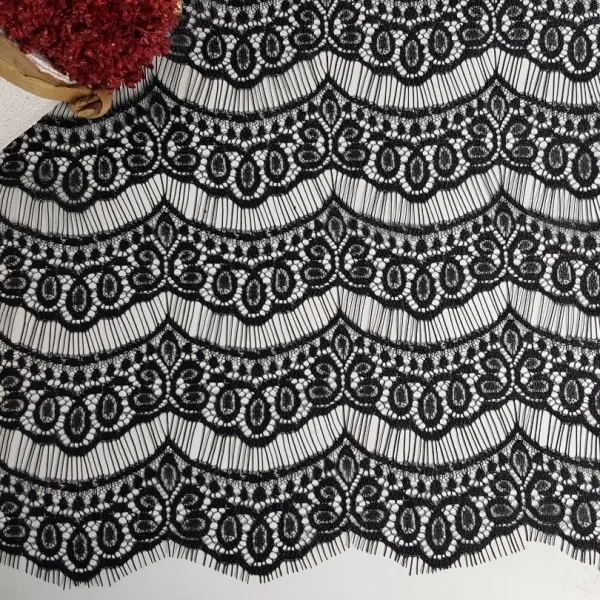 때깔나는 레이스 원단 망사 수술레이스 TK0905JL, BLACK