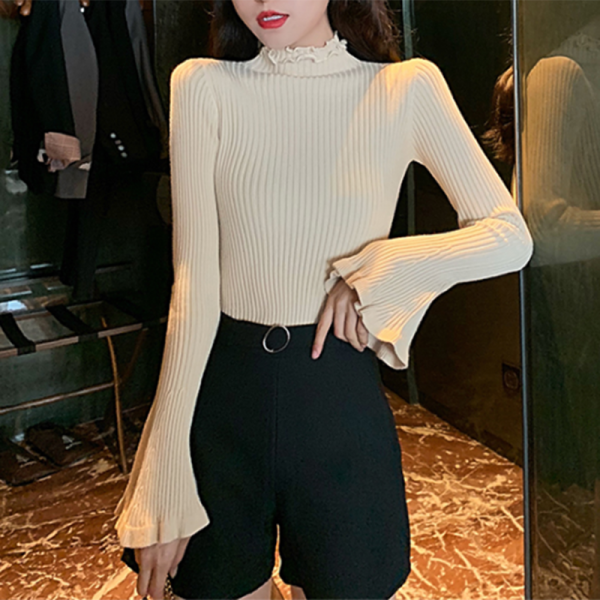 여성 목폴라티 얇은 긴팔 티셔츠zr2908