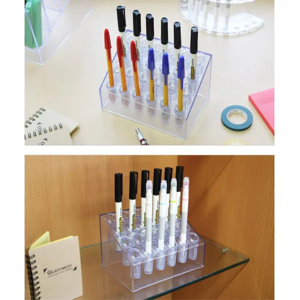아크릴 계단형 문구 펜시 24구 진열대 신청서펜관리