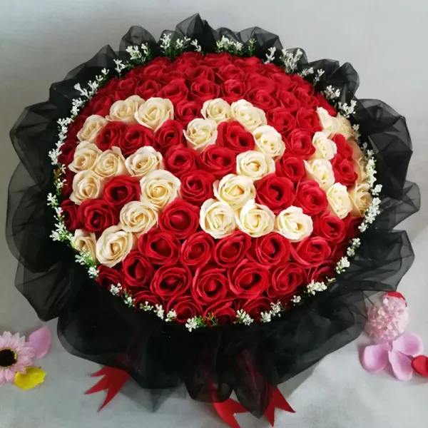비누꽃 생일선물 창의적 장미꽃 플라워선물 여자친구 마누라 99송이 발렌타인데이 선물케이스, T23-선물케이스 520