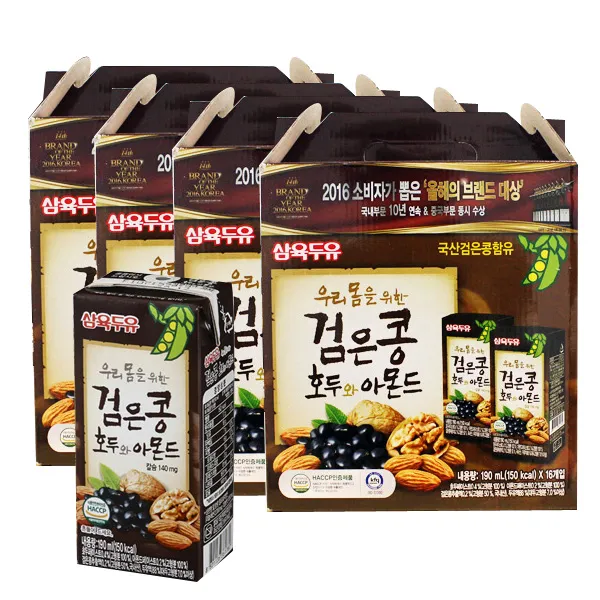삼육두유 검은콩호두아몬드 두유, 190ml, 64개
