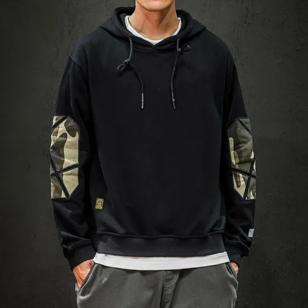 패션이루 빅사이즈 패치 밀리터리 후드티