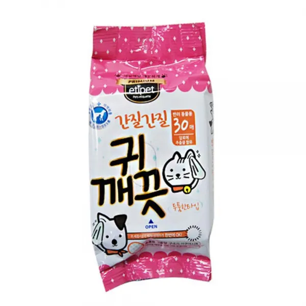 강아지귀청소 잡균 귀냄새방지 티슈 30매 물티슈