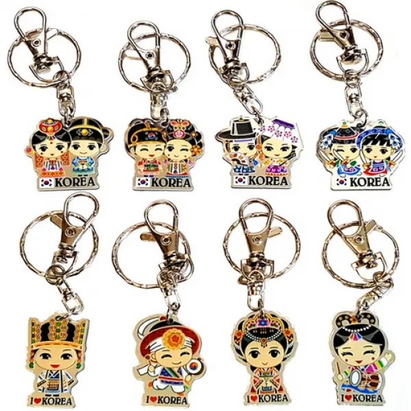  바보사랑 한국 전통캐릭터 아크릴 열쇠고리 8개묶음 