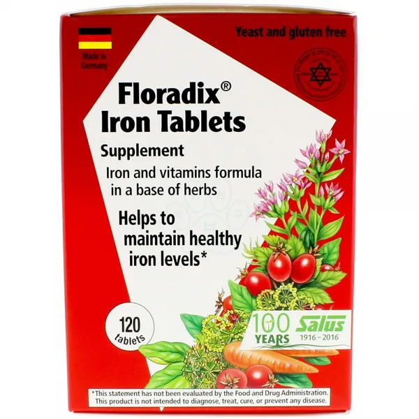 Flora Floradix 철분 보충제 적혈구 XL사이즈 20정, 상세내용 참조, 1개