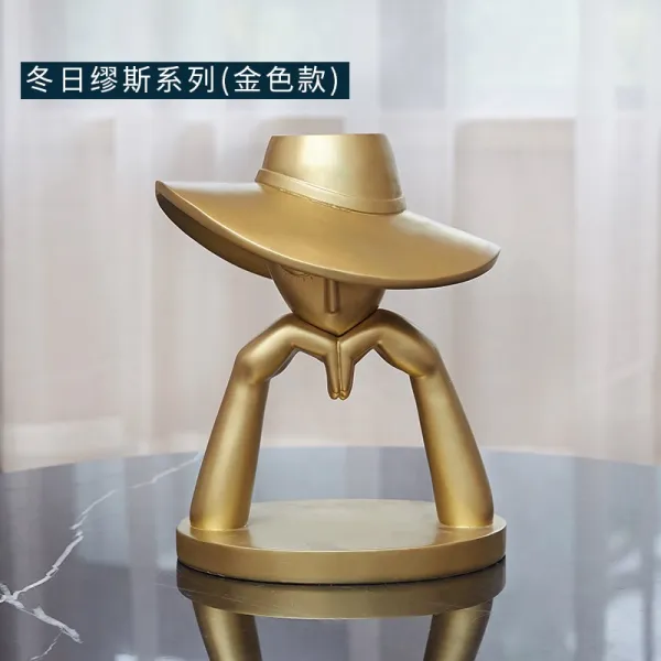 북유럽 창의 모던 라이트 사치 예술 소품 캐릭터 술장 현관 공예품 홈 Tv장 장식품 윈터 뮤즈 시리즈 골드 타입