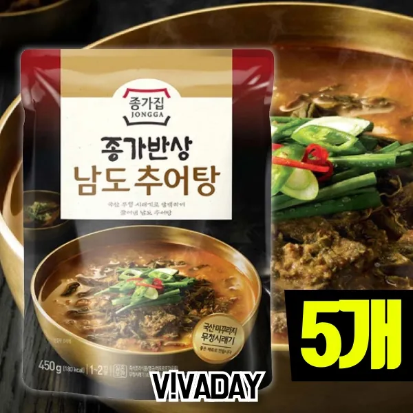 종가집 남도추어탕 5개 간편조리식 우거지들깨탕 버섯들깨미역국 사골시래기된장국 사골김치찌개 선지해장국 알탕 순댓국 곱창전골 남도추어탕, 450g