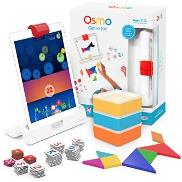 Osmo-iPad 용 Genius 키트-5 개의 실습 학습 게임-6-10 세-수학 철자법 문제 해결 및 창의성-STEM-(Osmo, 오래된 모델