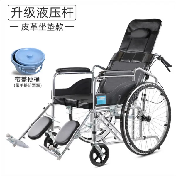 Hengbei Shu 휠체어 거동불편 경량 다기능 장애인 이동성, 업그레이드 된 유압식 가죽 버전 개