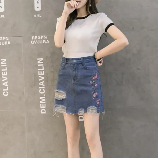 kirahosi 예쁜 청치마바지 미니 하이웨스트 날씬핏 여름 히트 534호+덧신증정 CCzjcqok