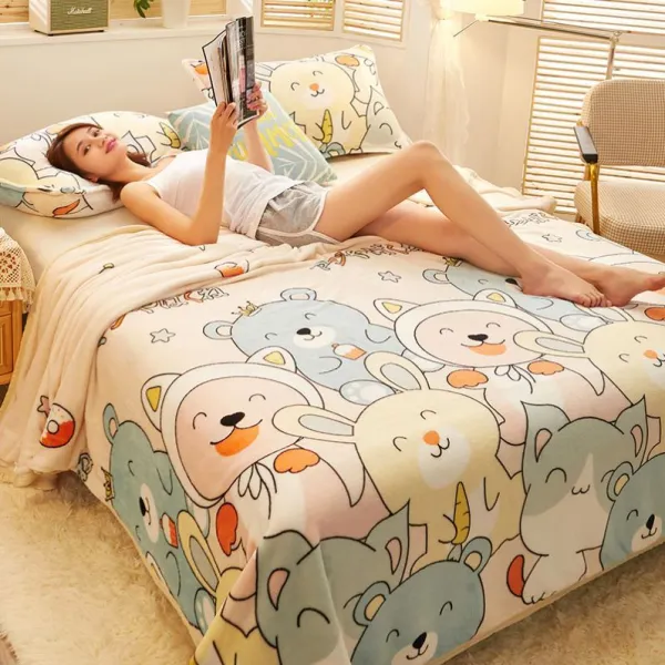 겨울이불 2020뉴타입 산호벨벳 담요 겨울 플란넬 무릎담요 두꺼운 싱글침대 싱글학생 이불 봄가을, C23-I69-환락송