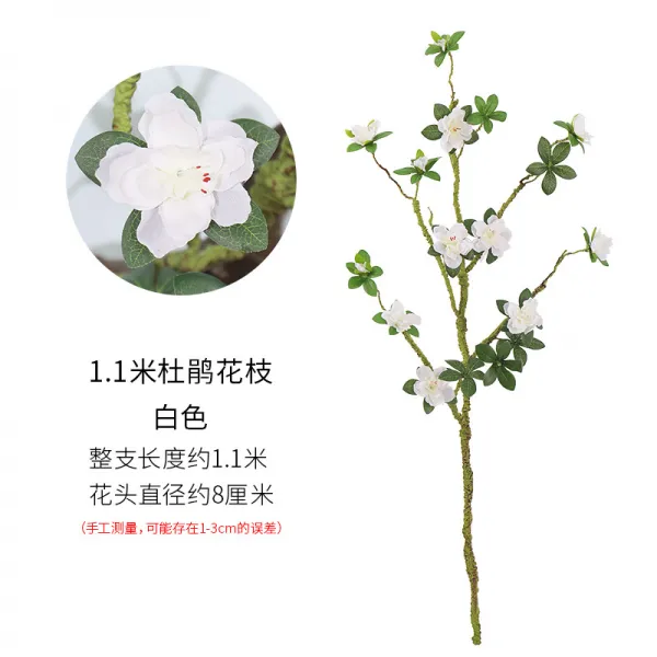 조화 모방 두견새 가화 고급 채화 집안용 배치 플라워아트 장식품 꽃다발 텔러비전선반 꽃꽂이, T01-화이트 1개 직사각형 1.1미터