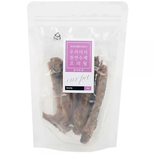 혈액순환 심혈질환 참치토핑 오리윙 반려견간식, 1개