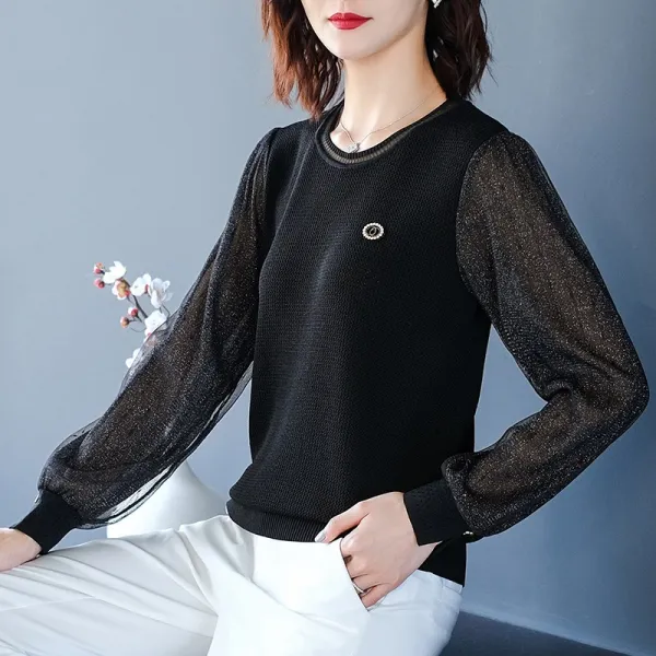 올봄 긴팔 티셔츠 여 봄신상 패션 여장 블라우스 이너 서양풍 상의 유럽산