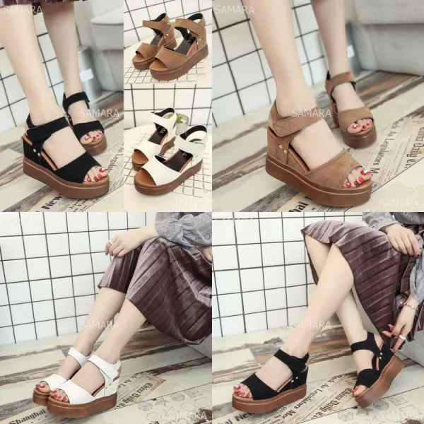 Qterra 특허브랜드 A2564 여성 웨지 샌들 스트랩샌들 통굽 킬힐 키높이