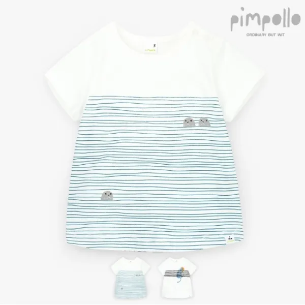 삠뽀요 바다속물개티셔츠 2color 