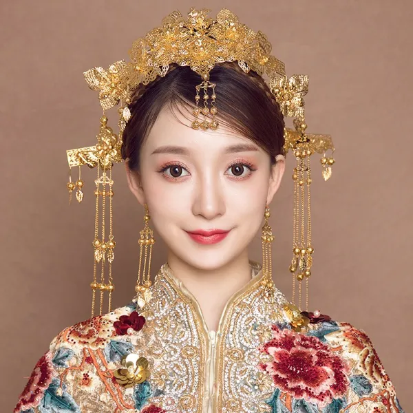 진솔 수화복 신부 헤어액세서리 결혼 중국식 용봉고 봉황의 관과 비녀 웨딩 권주복 품