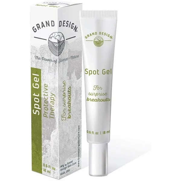 Grand Design Spot Gel- 과 싸우는 강력한 티 트리 포뮬러를 사용하여 경증에서 중증의 낭포 성 을위한 스팟 트리트먼트, 단일상품