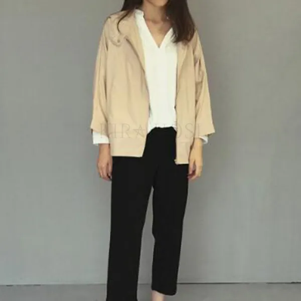 kirahosi 여자 학생 간절기코트 루즈핏 자켓 후드바람막이 364호+ 덧신 증정 Dups9yk