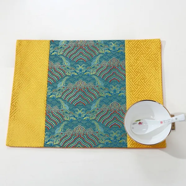 하비어클락 예필욱 중국식 스타일리시 호수 스퀘어 컵받침 방수 셔양 시탁 31*40cm 호람색 바닷물