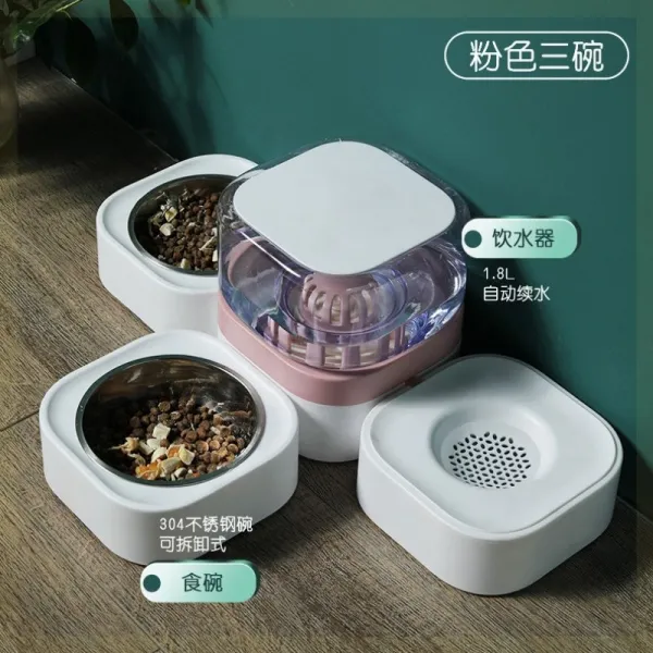 먹이를주다 자동 물그릇 밥 빅O 용량 고양이 갈 강아지용 물마이기 개가, 가루비누 （자동 물을 먹이다 _먹이를