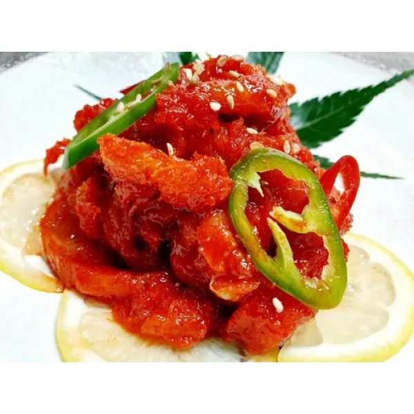 명태무침 (400g) | 매스컴에서 호평받은 명인오가네 항아리 식품에서 제조한 젓갈입니다., 400g