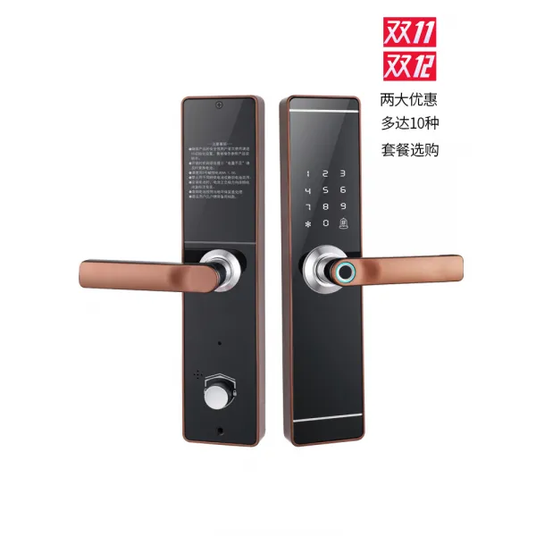 도어락 Bbjs지문 가정용 도둑방지문 전자 원격 자물쇠열기 스마트잠금장치 십대빅브랜드 비밀번호 T02 까만색