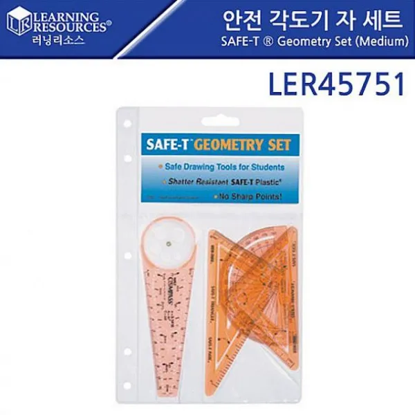 엔젤스베베 러닝리소스 LER45751 안전 각도기 자 세트 SAFE-T ® Geometry Set Medium 삼각 각도기세트