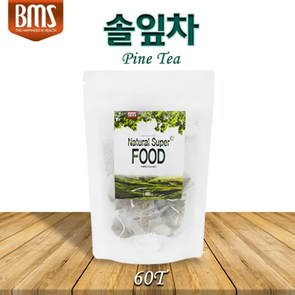 BMS 솔잎차 60티백 국내산 솔 잎차 새순 분말가루, 1봉, 60g
