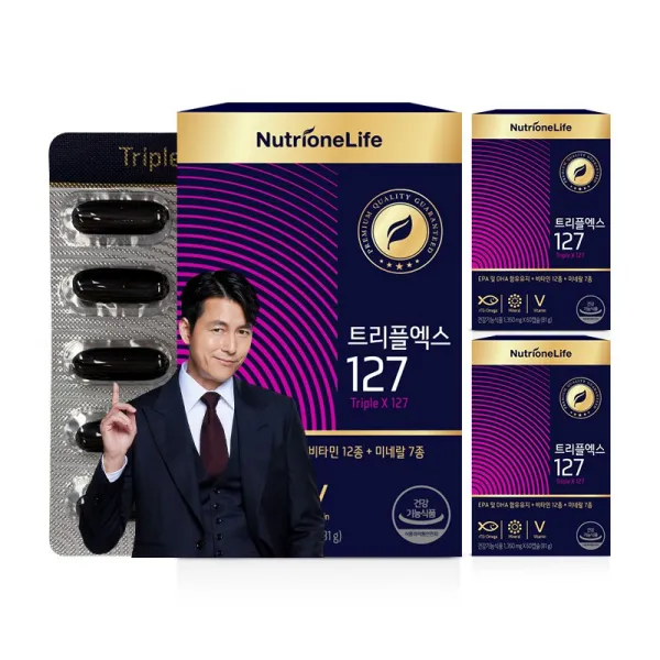 뉴트리원 오메가3+12종비타민 트리플엑스127 + 활력환, 3box