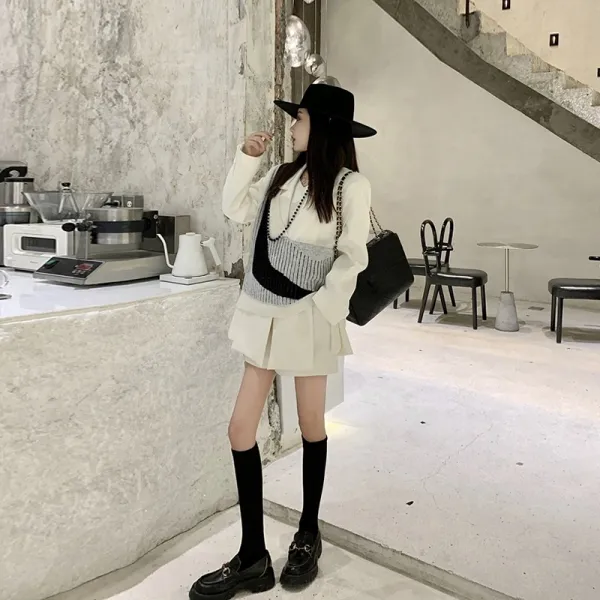 어여범 베스트 세가지 여성 스웨터 와이드 슬랙스 팬츠 커버 겨울 가을