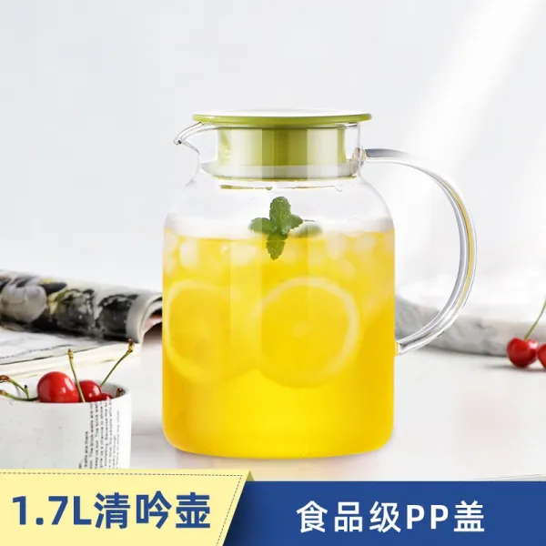 춥다 냉수물병 대용량 티포트 차 노르딕 내열 널다 화이트 열다 물컵 식료품 급 Pp 뚜껑 1700ml 청