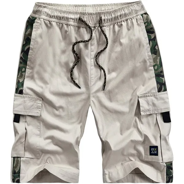 LABEYZON MEN 주의 OUTDOOR CASUAL ELASTIC WAIST TWILL 코튼 RELAXED 피트 CARGO 반바지. 표준 다발 내분비선 성신 생물