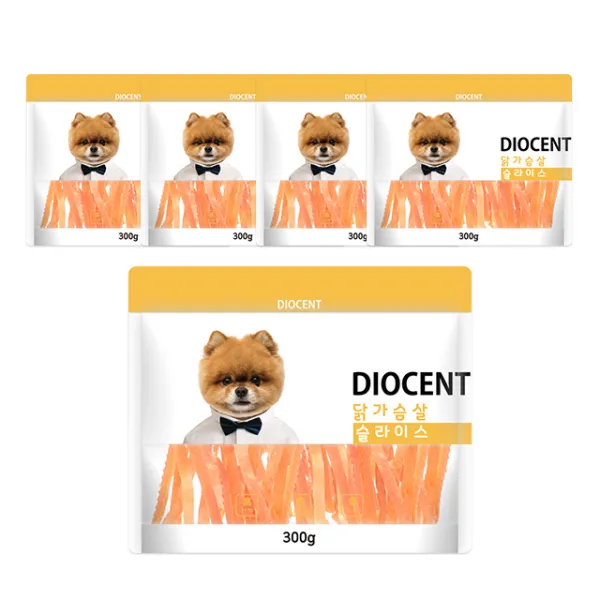 디오센트 원재료100% 안전한간식 300g14종 강아지간식, 1set, 04_닭가슴살 슬라이스 300g5EA