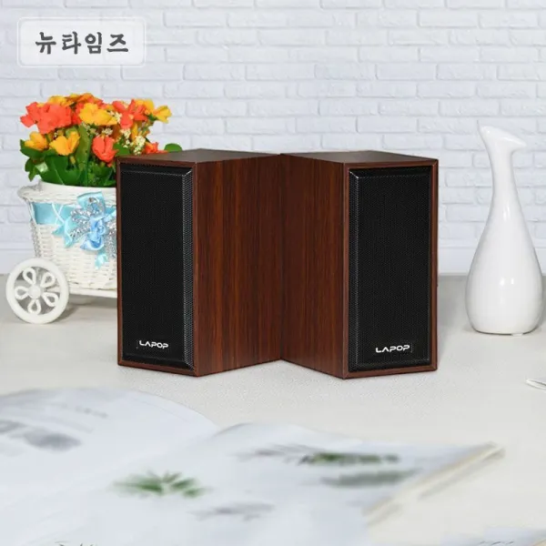 뉴타임즈 PC용 스피커 컴퓨터 오디오 데스크톱 노트북컴퓨터용 중저음포는 유선 멀티미디어 스피커에 영향을 준다.발신음이 있는 작은 스피커. XZ33 A29, 03 브라운
