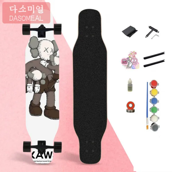[해외 직송]다소미얼 롱보드 장판 여학생 초보자 성인 4인승 킥보드 학생 거리 닦기 XZ33 A34, 08