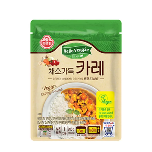 오뚜기 비건짜장 헬로베지 채소가득 카레 200g, 3개