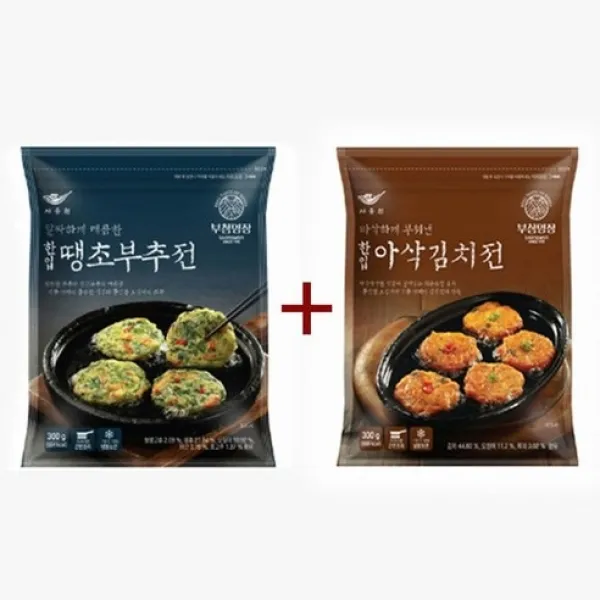 1+1 사옹원 한입아삭김치전 300g + 한입땡초부추전 300g, 사옹원한입아삭김치전300g+한입땡초부추전300g